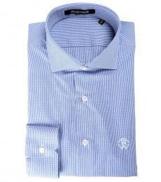 Roberto Cavalli Blue Slim Dress Shirt