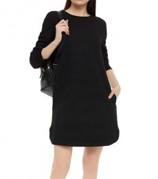 Black Embossed Stretch-Jersey Mini Dress