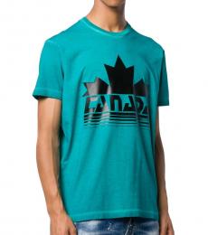 Teal Printed Cool Fit T-Shirt
