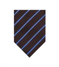 Brown Blue Stripe Tie