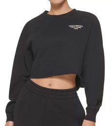 DKNY Black Cropped Logo Sweatshirt