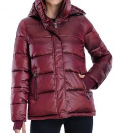Maroon Quilted Puffer Jacket