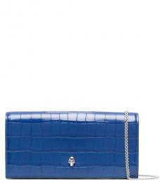 Alexander McQueen Dark Blue Skull Small Shoulder Bag