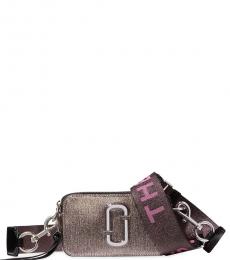 Marc Jacobs Pink Glitter Snapshot Small Crossbody Bag