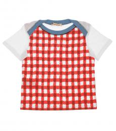 Little Girls Multicolor Checked T-Shirt