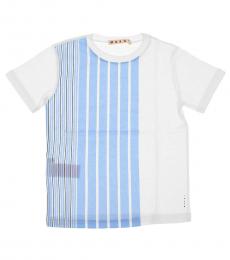 Marni Little Boys Light Blue Striped T-Shirt