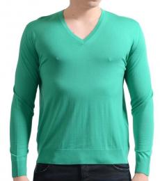 Aqua V-Neck Pullover Sweater