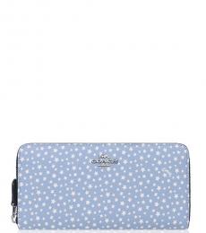 Coach Blue Dusty Star Accordion Zip Wallet