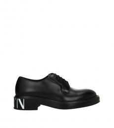 Valentino Garavani Black Logo Heel Lace Ups