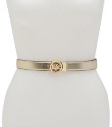 Michael Kors Gold Reversible Logo Plaque Belt