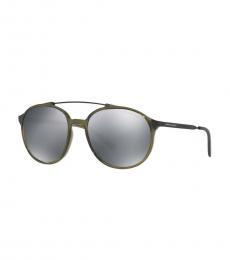Armani Exchange Army Green Round Sunglasses