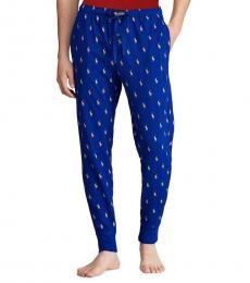 Ralph Lauren Heather Blue Printed Knit Joggers