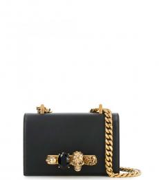 Alexander McQueen Black Gold Jeweled Mini Crossbody