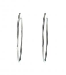 Michael Kors Silver Large Delicate Hoop Earrings