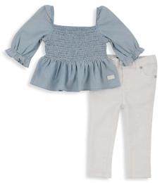 7 For All Mankind 2 Piece Top/Jeans Set (Little Girls)