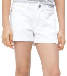 Calvin Klein Little Girls White Straight Denim Shorts