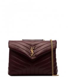 Saint Laurent Burgundy Loulou Large Shoulder Bag
