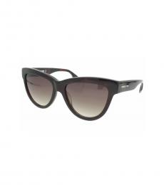 McQ Alexander McQueen Dark Havana Brown Oversized Sunglasses