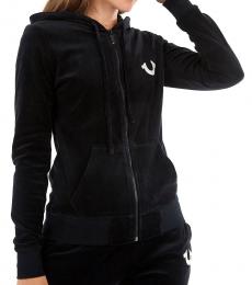 True Religion Black Crystal Emebllished Hoodie Sweatshirt