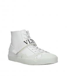 Valentino Garavani White Front Logo High Sneakers