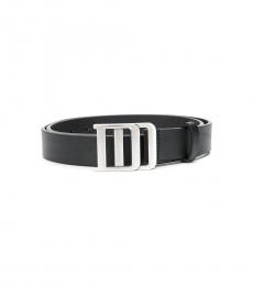 Dsquared2 Black Double D Silver Buckle Belt