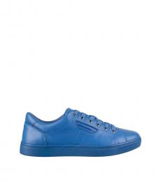Blue Leather Logo Sneakers