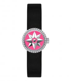 Christian Dior Black Mini Pink Dial Watch