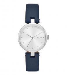 Navy Blue Silver Dial Watch