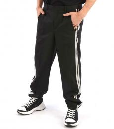 Black Low Rise Easy Fit Piping Pants