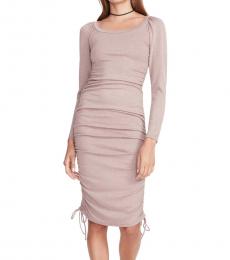 Light Pink Rib Knit Midi Dress