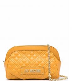 Mustard Quilted Small Crossbody Bag