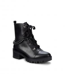 Karl Lagerfeld Black Patrice Chain Combat Boots
