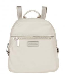 Calvin Klein Light Grey Logo Medium Backpack