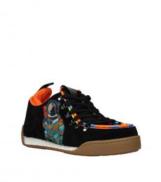 Black Fluo Orange Suede Sneakers