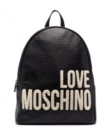 Love Moschino Black Logo Medium Backpack
