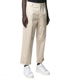 Natural Single Pleat Trousers