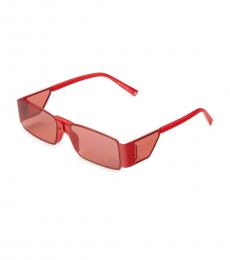 Givenchy Red Side-Shield Rectangle Sunglasses