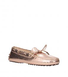 Tod's Pink Apricot Animal Print Loafers