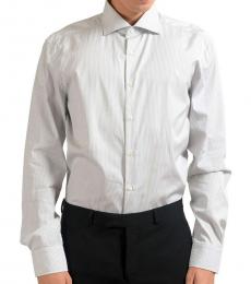 Salvatore Ferragamo Off White  Long Sleeve Dress Shirt 