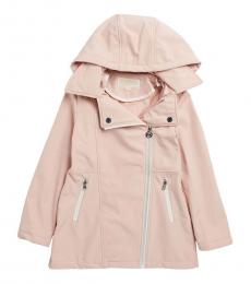 Michael Kors Girls Blush Asymmetrical Soft Shell Jacket