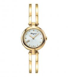 Salvatore Ferragamo Golden Silver Dial Watch