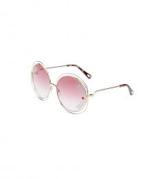 Chloe Light Pink Round Sunglasses