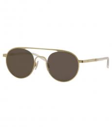 Hugo Boss Golden Brown Round Sunglasses