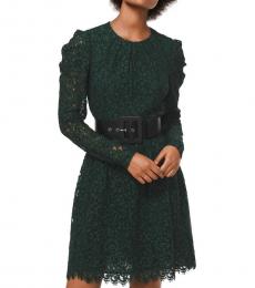Michael Kors Dark Green Puff Sleeve Dress