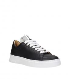 Philipp Plein Black Leather Logo Sneaker