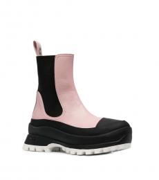 Stella McCartney Pink Leather Slip On  Boots