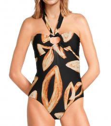 DKNY Multicolor One-Piece Halterneck Swimsuit