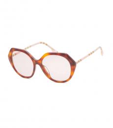 Burberry Brown Vanessa Pink Geometric Sunglasses