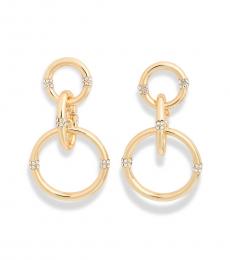 Vince Camuto Golden Crystal Interlocking Circle Drop Earrings