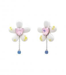 Betsey Johnson White Daisy Post Earrings